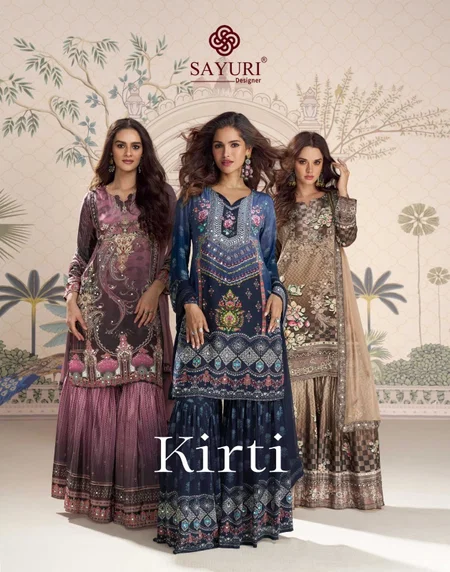 Kirti By Sayuri Real Crepe Silk Readymade Suits Wholesale Market In Surat